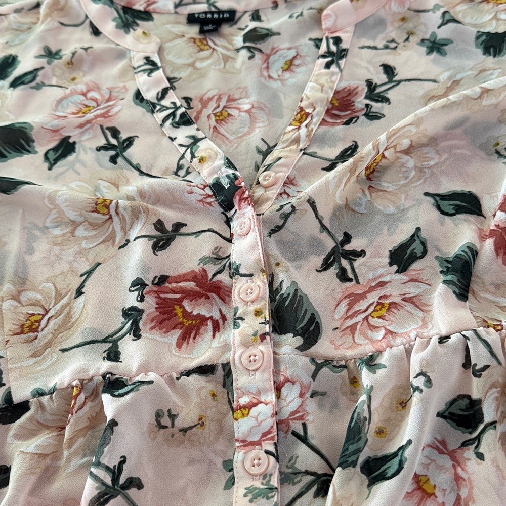 Floral Button-Up Dress. (torrid size 1)